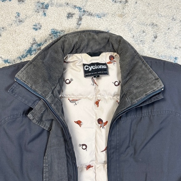 Cyclone Vintage Coat | Down/Feather filling | Quilted |  Size 6 | Dark Grey - Picture 4 of 11